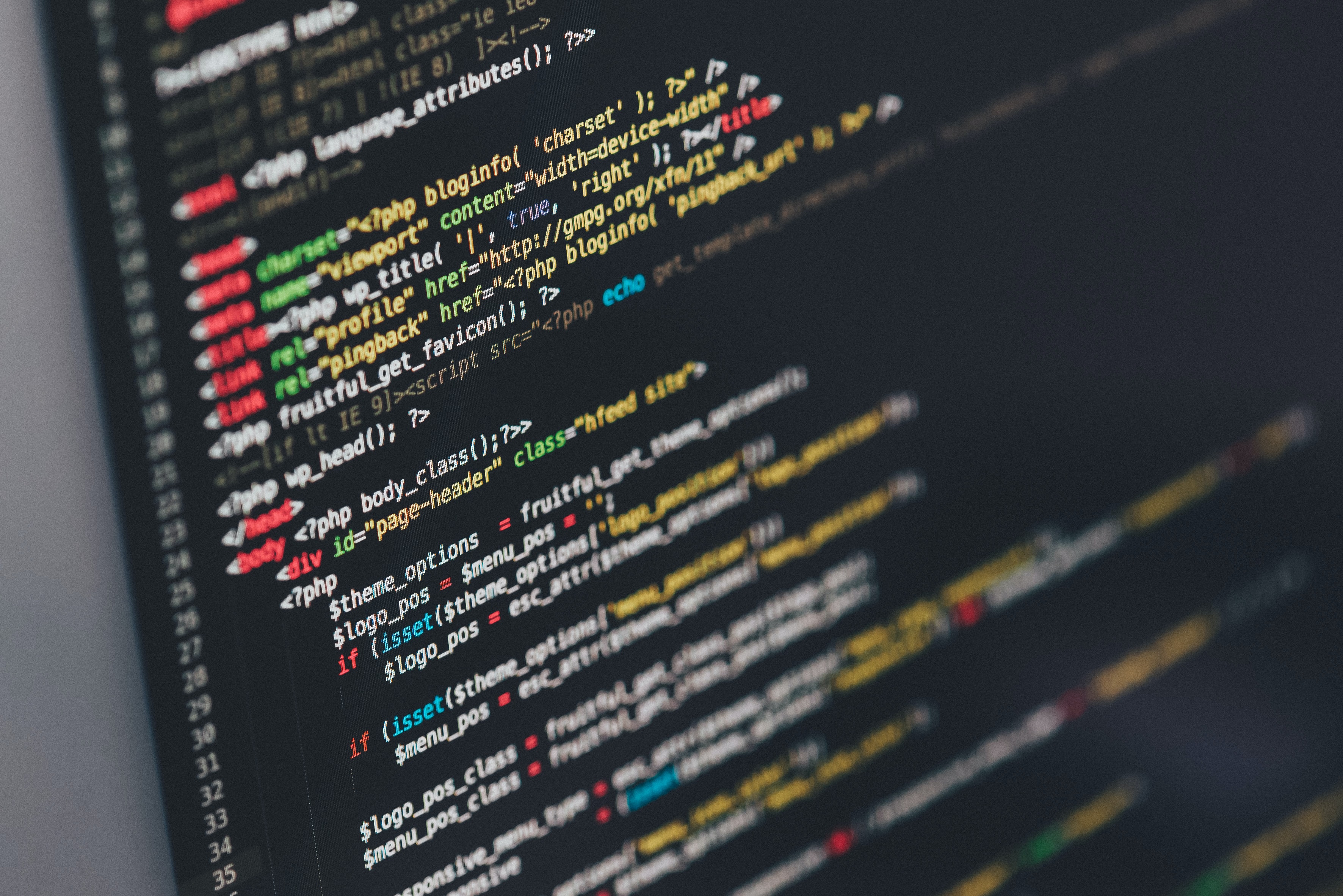 lines of code on a monitor