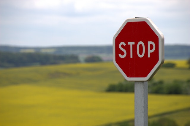 stop sign in field